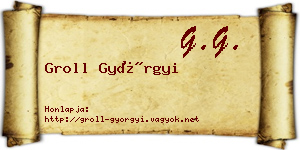 Groll Györgyi névjegykártya