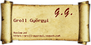 Groll Györgyi névjegykártya